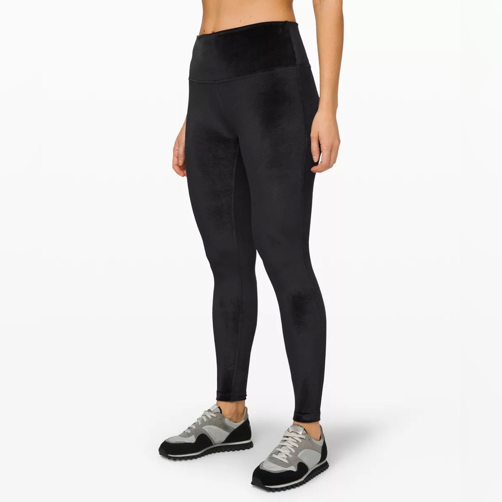 lululemon athletica Wunder Lounge Velvet  Black Leggings